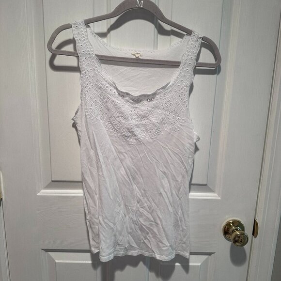 J. Crew White Eyelet Tank - Size Small - Picture 1 of 4